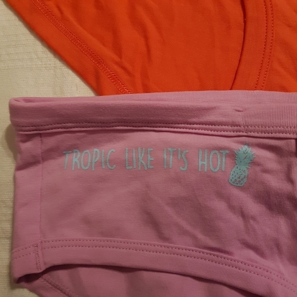 No Boundaries women's size 3XL panties, 95% cotton, 2 pairs, orange, pink - Picture 4 of 5